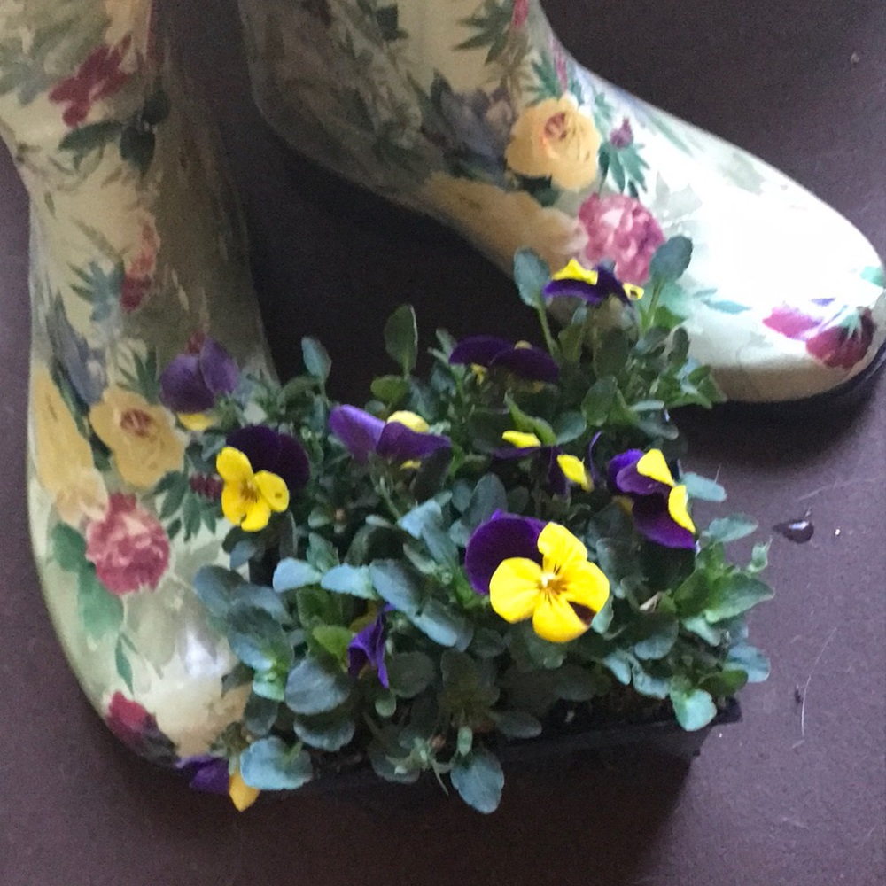 Rubber floral size 8 gardening\rain boots Cottage chic - Picture 2 of 11
